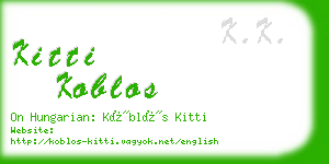 kitti koblos business card